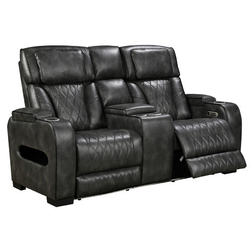 SOUTHERN STYLERS FREDERICK 2 SEATER LED FAUX LEATHER RECLINER SOFA