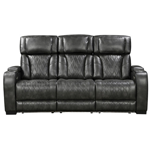 SOUTHERN STYLERS FREDERICK 3 SEATER LED FAUX LEATHER RECLINER SOFA