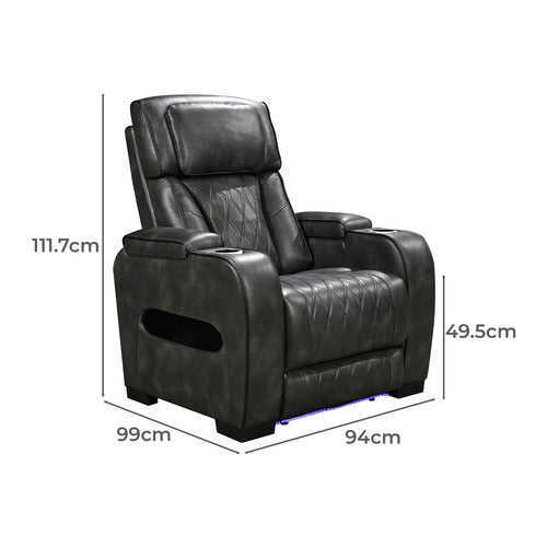 SOUTHERN STYLERS FREDERICK LED FAUX LEATHER RECLINER ARMCHAIR
