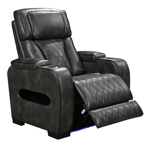 SOUTHERN STYLERS FREDERICK LED FAUX LEATHER RECLINER ARMCHAIR