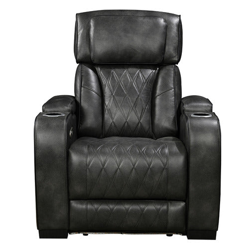 SOUTHERN STYLERS FREDERICK LED FAUX LEATHER RECLINER ARMCHAIR