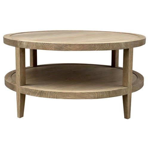 HAMILTON FURNITURE FRENCH ROUND OAK WOOD COFFEE TABLE