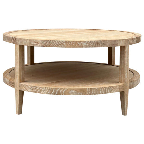 HAMILTON FURNITURE FRENCH ROUND OAK WOOD COFFEE TABLE