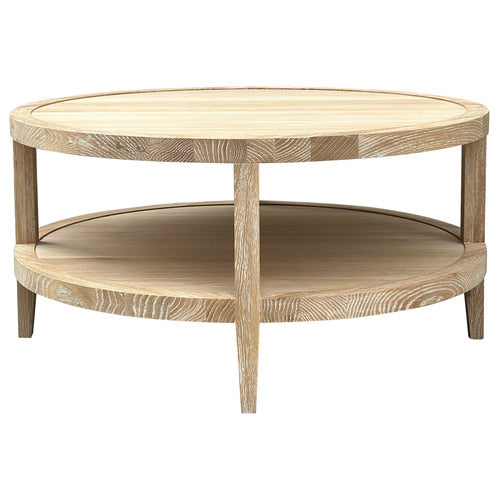 HAMILTON FURNITURE FRENCH ROUND OAK WOOD COFFEE TABLE