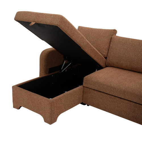 FRIDA 4 SEATER STORAGE SOFA BED WITH DOUBLE CHAISE