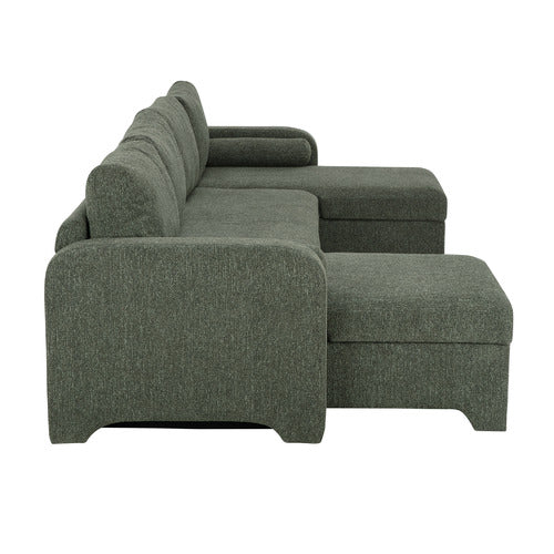 FRIDA 4 SEATER STORAGE SOFA BED WITH DOUBLE CHAISE
