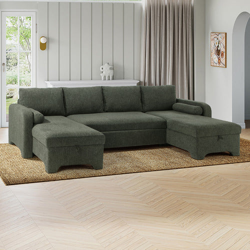 FRIDA 4 SEATER STORAGE SOFA BED WITH DOUBLE CHAISE