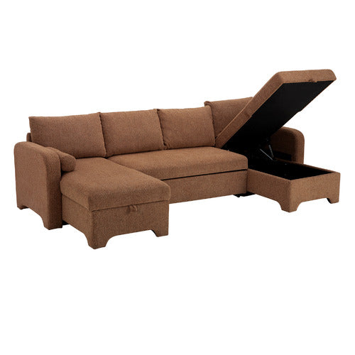 FRIDA 4 SEATER STORAGE SOFA BED WITH DOUBLE CHAISE