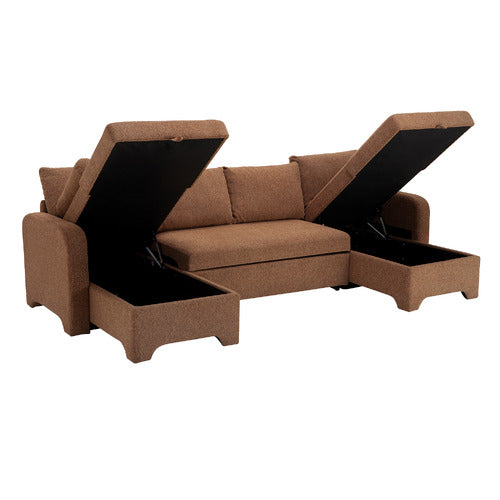 FRIDA 4 SEATER STORAGE SOFA BED WITH DOUBLE CHAISE