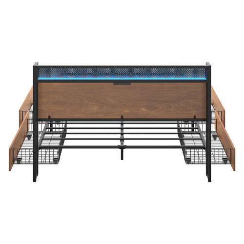 LIVING FUSION GAIL BED FRAME WITH LED & UNDERBED STORAGE