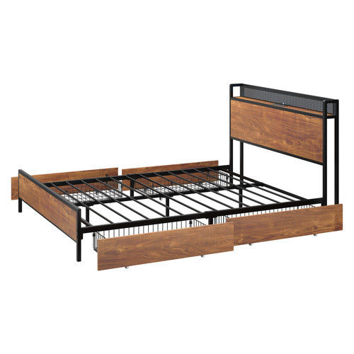LIVING FUSION GAIL BED FRAME WITH LED & UNDERBED STORAGE