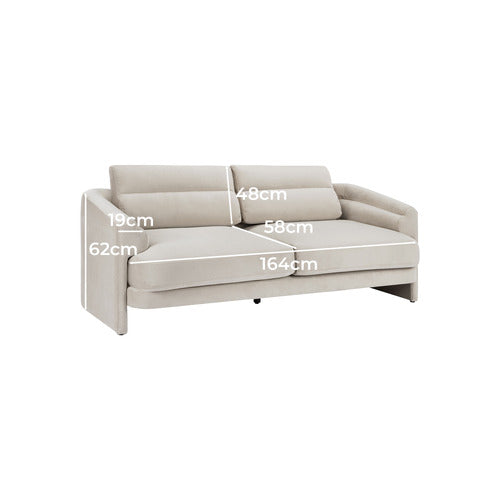 GISELLE 3 SEATER VELVET SOFA