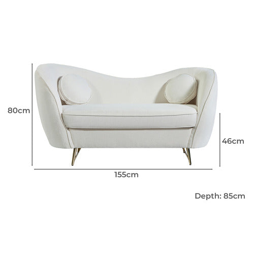 BY DESIGNS GLOVER 2 SEATER BOUCLE SOFA