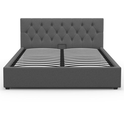 CHISWICK LIVING GREY CAPRI LUXURY GAS LIFT STORAGE BED