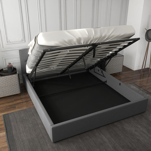 CHISWICK LIVING GREY CAPRI LUXURY GAS LIFT STORAGE BED