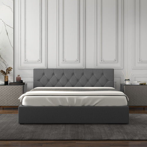 CHISWICK LIVING GREY CAPRI LUXURY GAS LIFT STORAGE BED