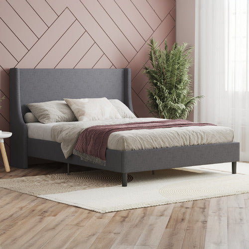 RAWSON & CO GREY GIARID UPHOLSTERED BED