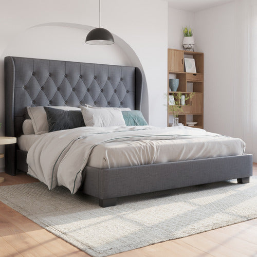 RAWSON & CO GREY HARLOW WINGED BED FRAME
