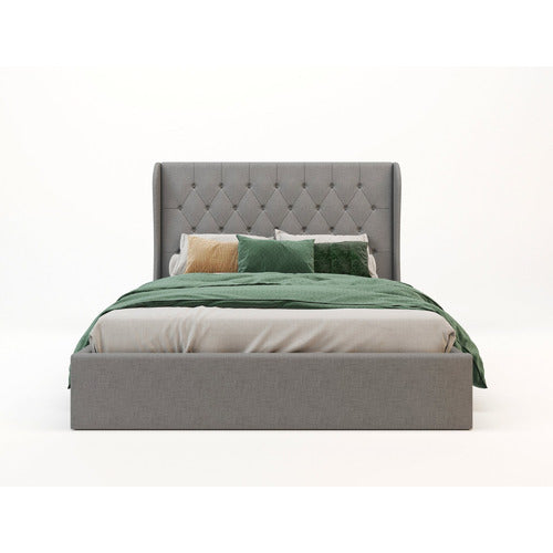 RAWSON & CO GREY HARLOW WINGED GAS LIFT STORAGE BED