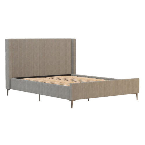 RAWSON & CO GREY SOULIN CORDUROY PLATFORM BED
