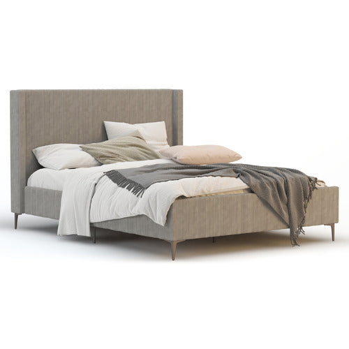 RAWSON & CO GREY SOULIN CORDUROY PLATFORM BED