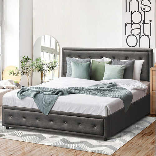 LIVING FUSION GREY AUDREY GAS LIFT STORAGE BED FRAME