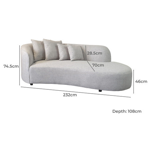 BY DESIGNS GREY HUCK 3 SEATER SOFA