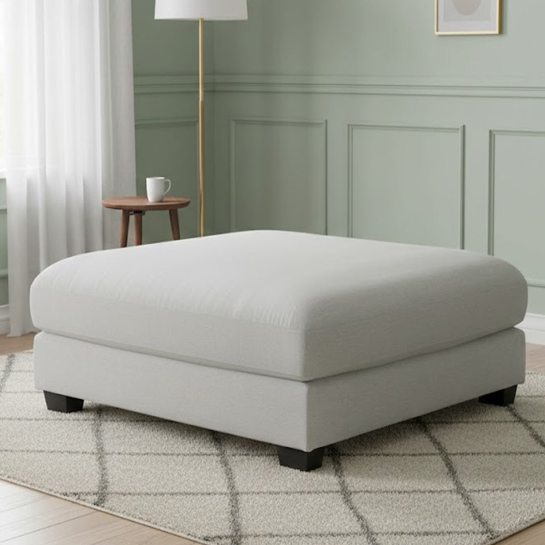 HANNES FABRIC OTTOMAN LIGHT GREY