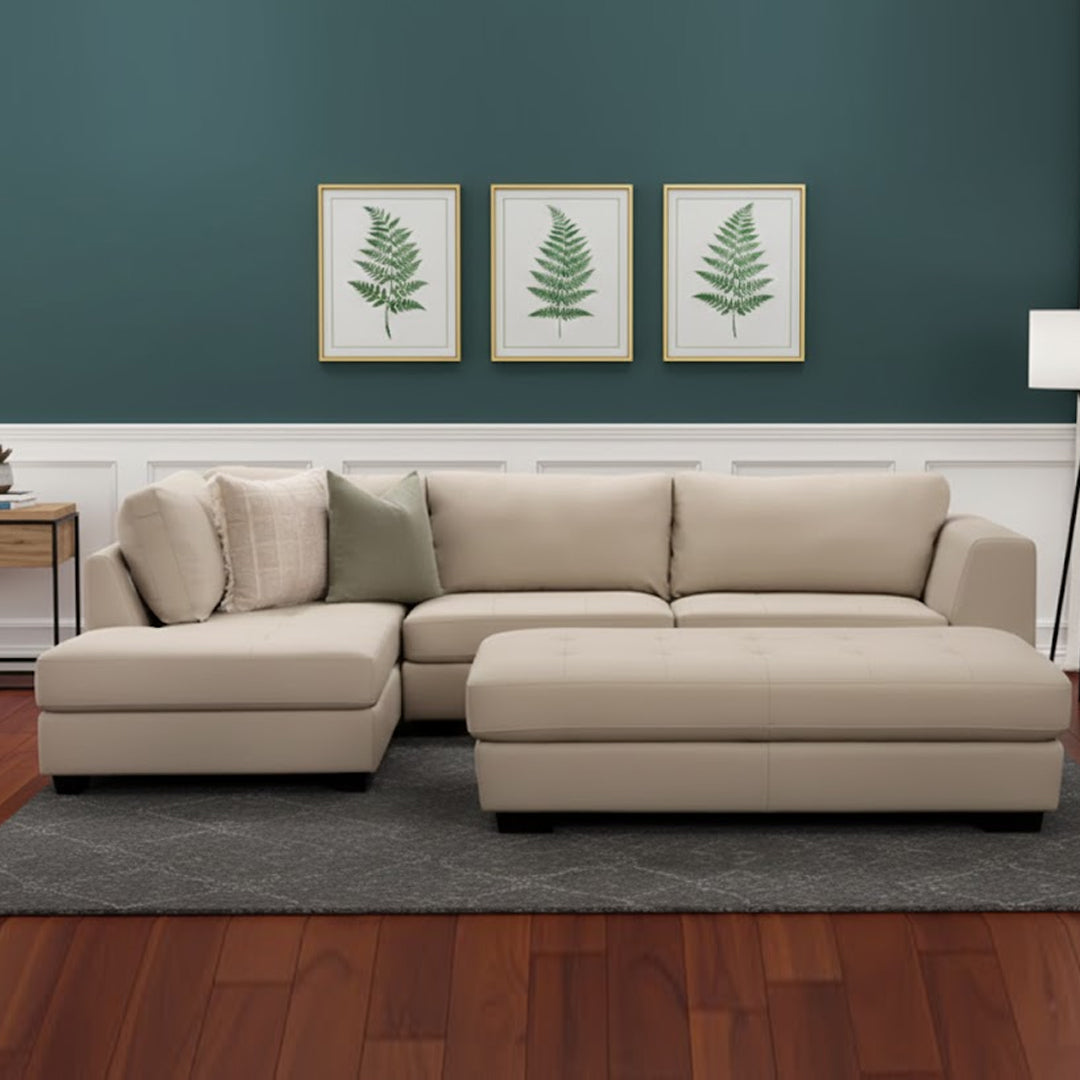 HAYWOOD LHF CORNER LOUNGE WITH OTTOMAN BEIGE