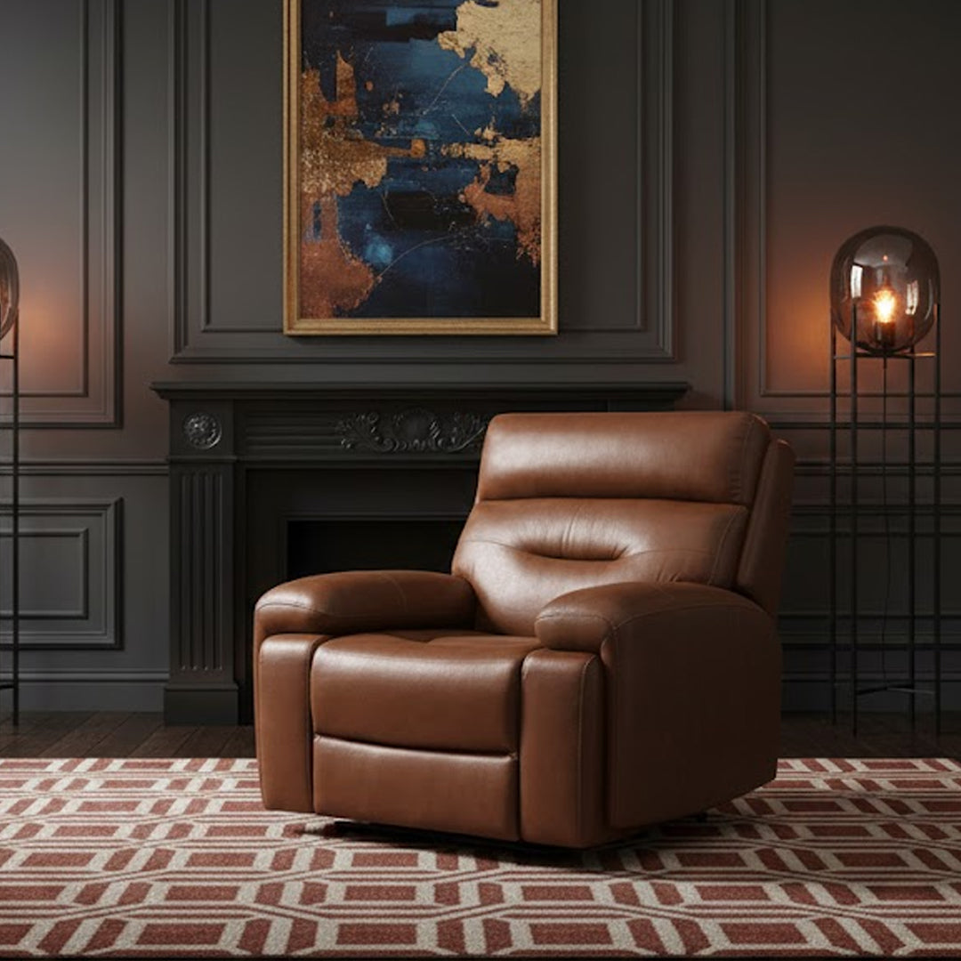 HOLLYWOOD FABRIC MEDIA ELECTRIC RECLINER TAN