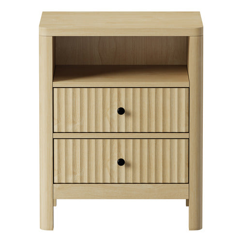 LIVING FUSION HALIFAX 2 DRAWER & 1 SHELF BEDSIDE TABLE