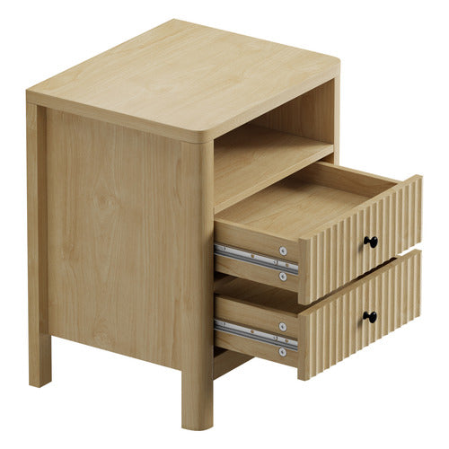 LIVING FUSION HALIFAX 2 DRAWER & 1 SHELF BEDSIDE TABLE