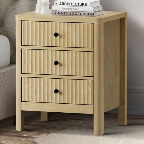 LIVING FUSION HALIFAX 3 DRAWER BEDSIDE TABLE