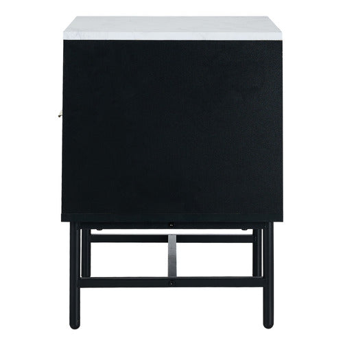 LIVING FUSION HAMMOND FAUX MARBLE BEDSIDE TABLE