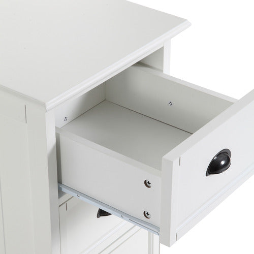 WHITE HAMPTONS 3 DRAWER BEDSIDE TABLE