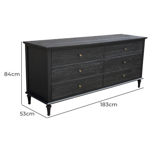 HAMILTON FURNITURE HARLAND OAK WOOD 6 DRAWER CHEST