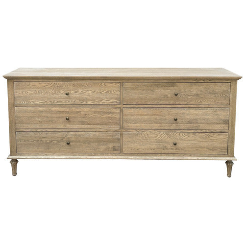 HAMILTON FURNITURE HARLAND OAK WOOD 6 DRAWER CHEST