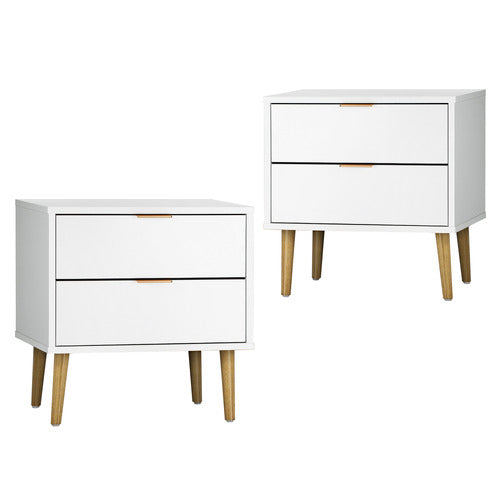 LIVING FUSION HOPKINS 2 DRAWER BEDSIDE TABLES (SET OF 2)