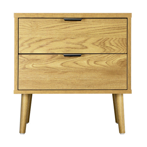 LIVING FUSION HOPKINS 2 DRAWER BEDSIDE TABLE
