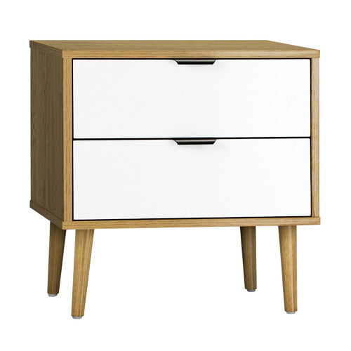 LIVING FUSION HOPKINS 2 DRAWER BEDSIDE TABLE