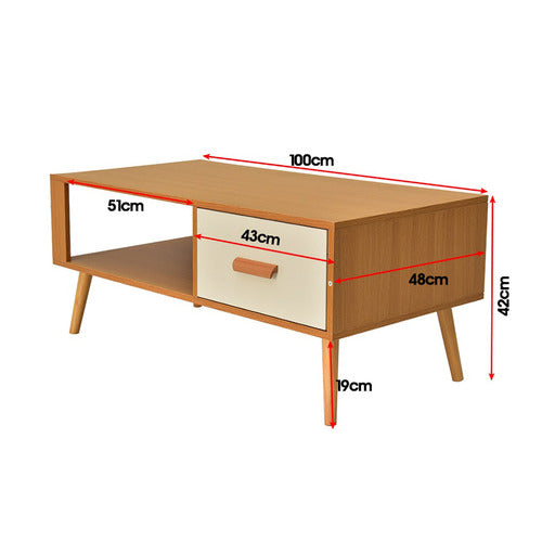 EVER DREAMING LIVING NATURAL HOPPERTON COFFEE TABLE