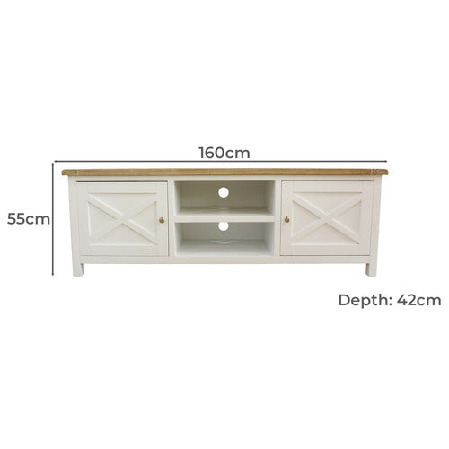 LEGACY FURNITURE HUDSON 2 DOOR ACACIA WOOD TV UNIT