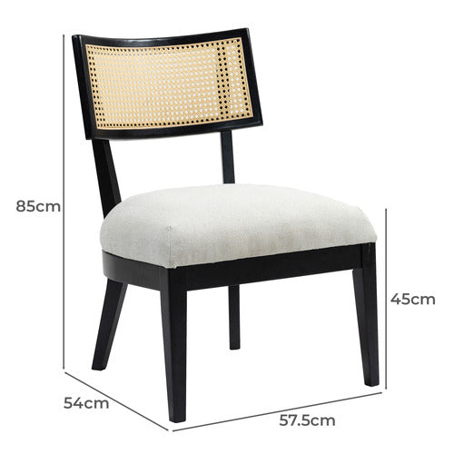EVIE HOME HUDSON RUBBERWOOD ACCENT CHAIR