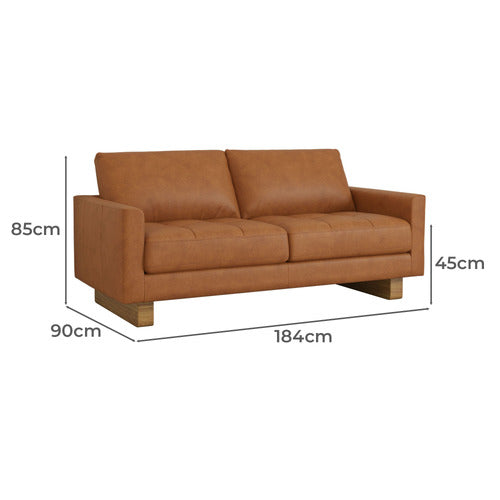 HUNTER 3 SEATER LEATHER SOFA