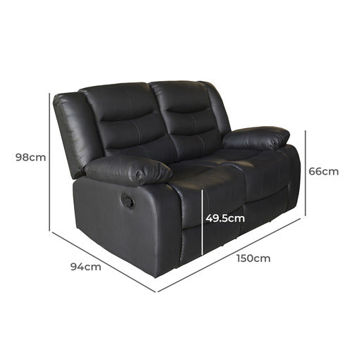 SOUTHERN STYLERS IPANEMA 2 SEATER FAUX LEATHER RECLINER SOFA