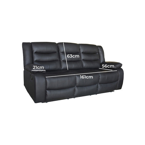 SOUTHERN STYLERS IPANEMA 3 SEATER FAUX LEATHER RECLINER SOFA