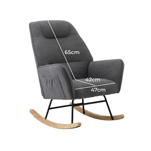 LIVING FUSION ISABELLA SHERPA ROCKING CHAIR