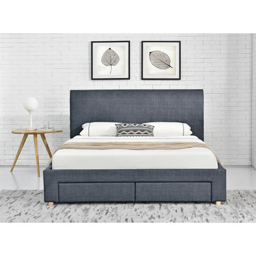 MIKASA FURNITURE ISHTAR BED FRAME WITH 4 DRAWER STORAGE
