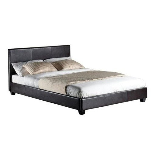 RAWSON & CO BROWN COMO PU LEATHER BED FRAME