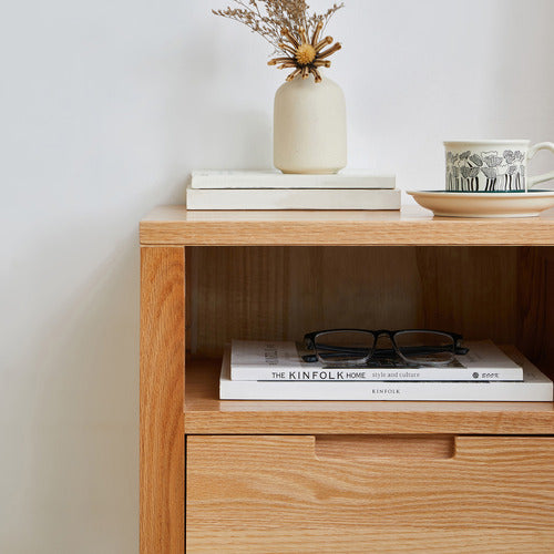 MODERN COLLECTIVE IVY 1 DRAWER AMERICAN OAK WOOD BEDSIDE TABLE